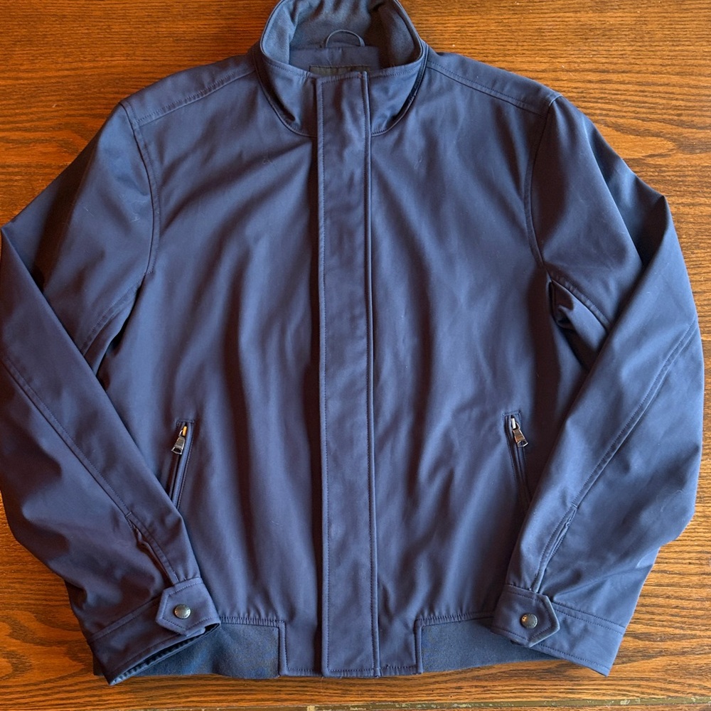 Banana Republic Men's Deep Blue Funnel neck Lined  Warm Windbreaker EUC